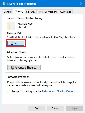 how to properly set up network file sharing